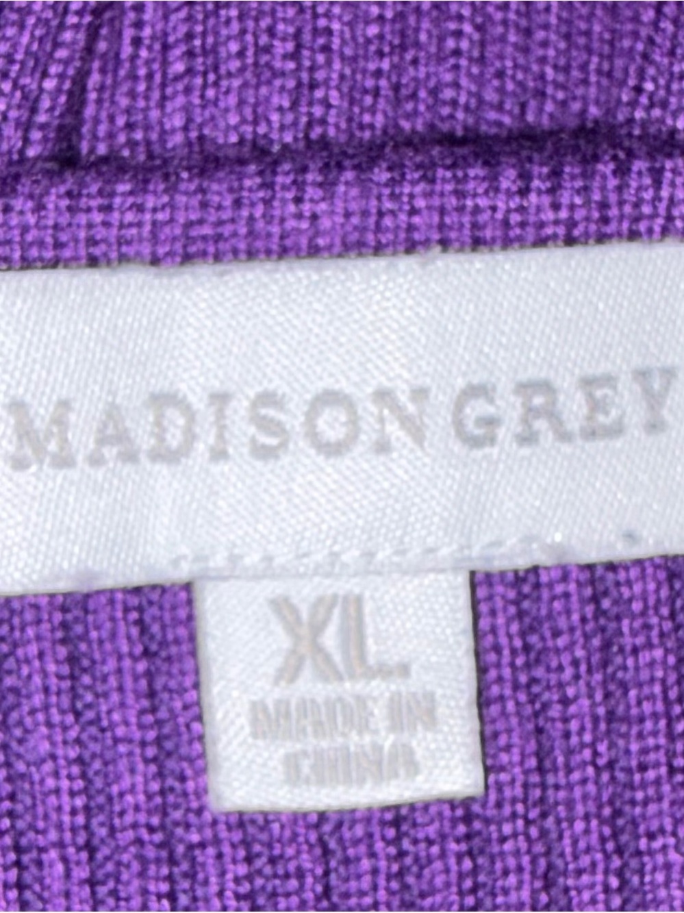 Madison Purple Ribbed Off-the-Shoulder Sweater - Picture 3 of 3